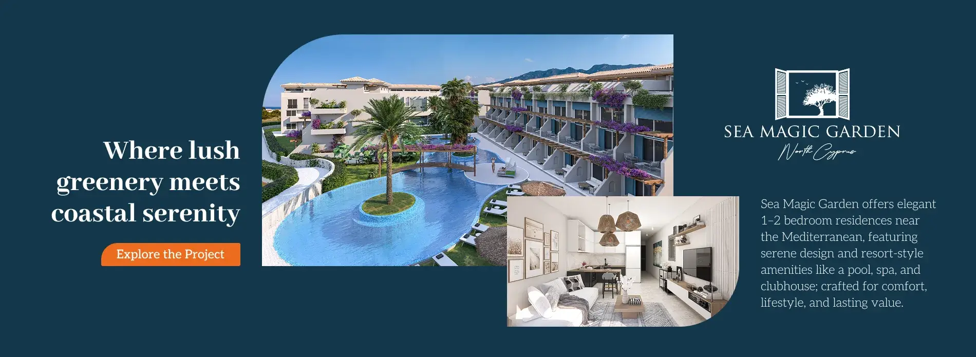 Sea Magic Garden project presented by Carrington in Northern Cyprus with luxury Mediterranean lifestyle residences