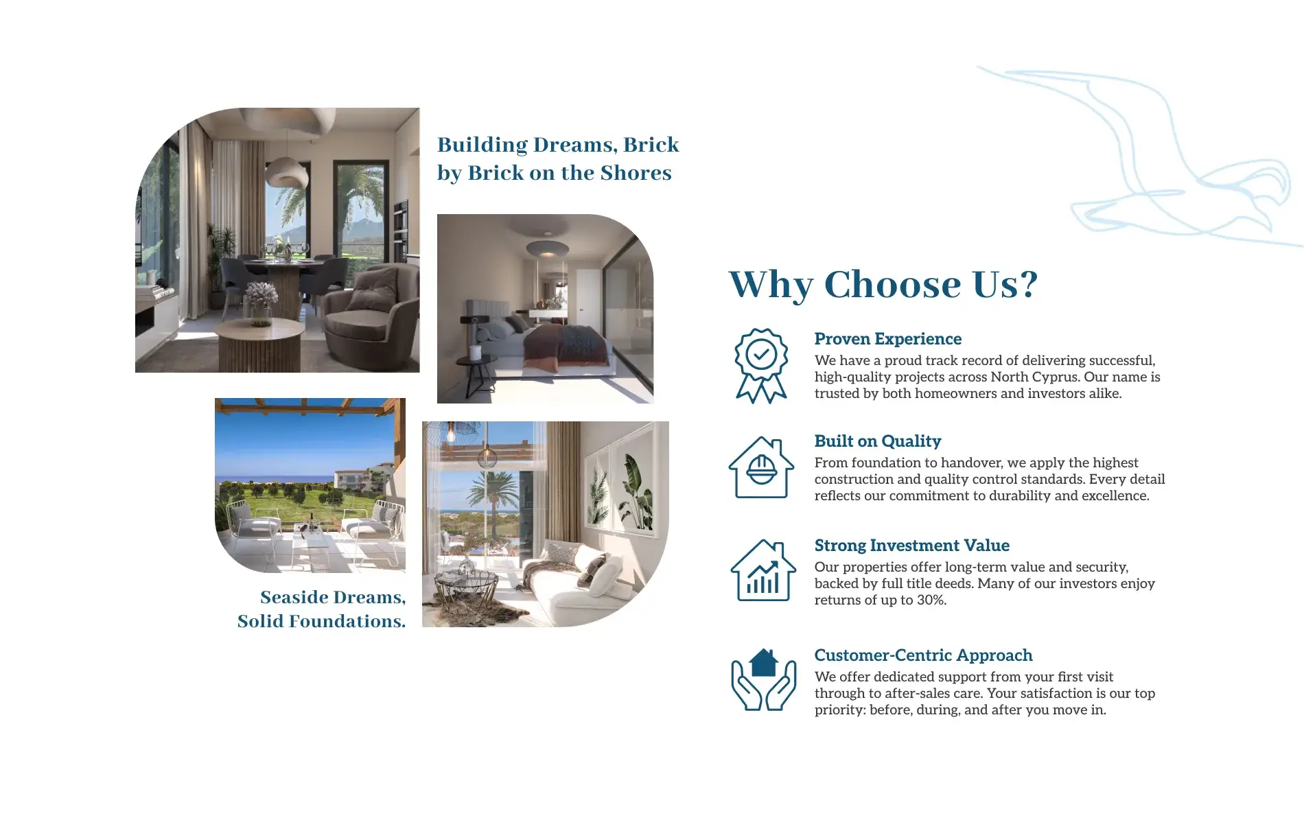 Luxury seaside apartments in Northern Cyprus showcasing high quality construction, modern interiors and strong real estate investment value near the Mediterranean