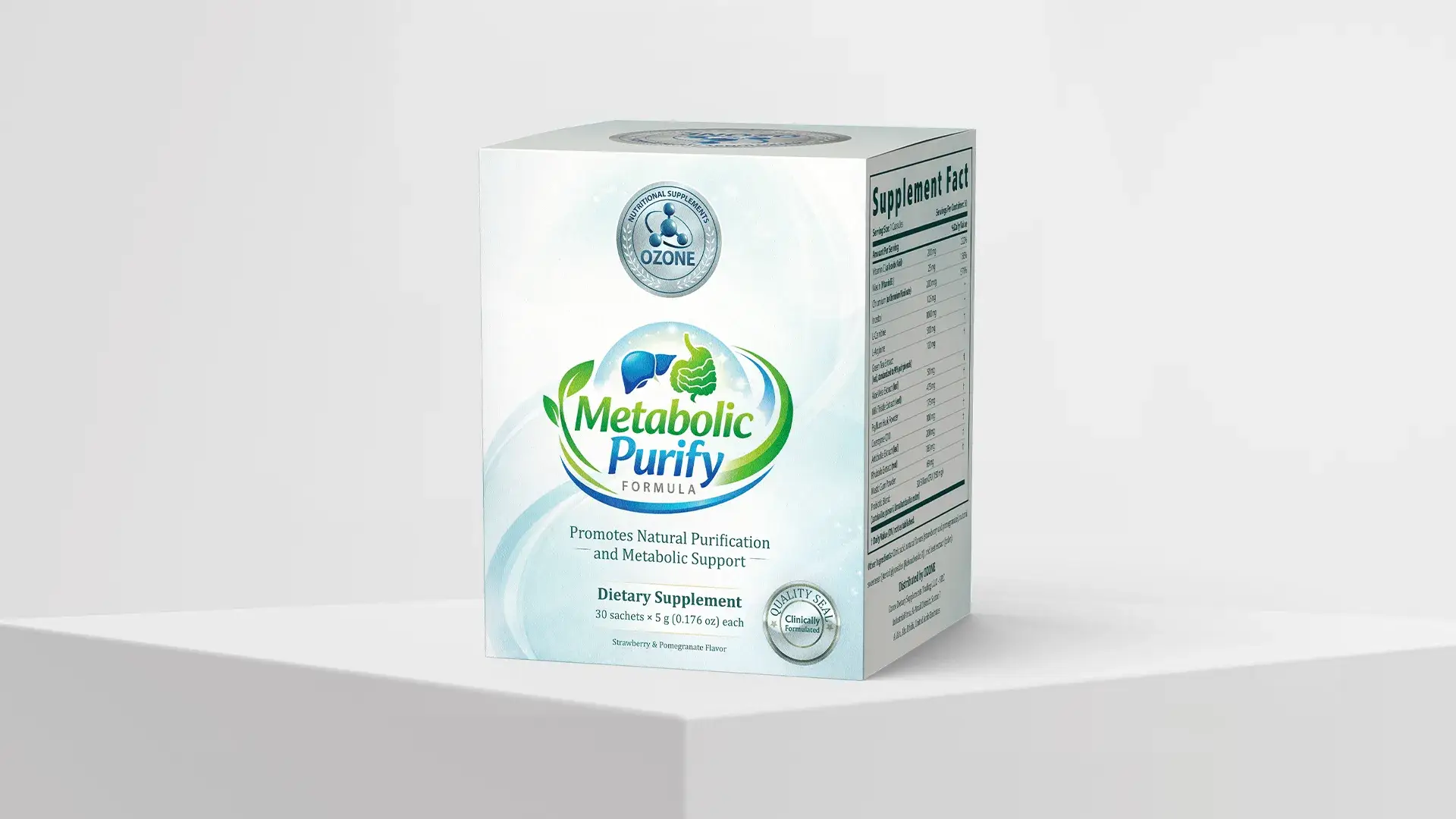 Ozone supplement packaging — FDA-aware label and packaging design